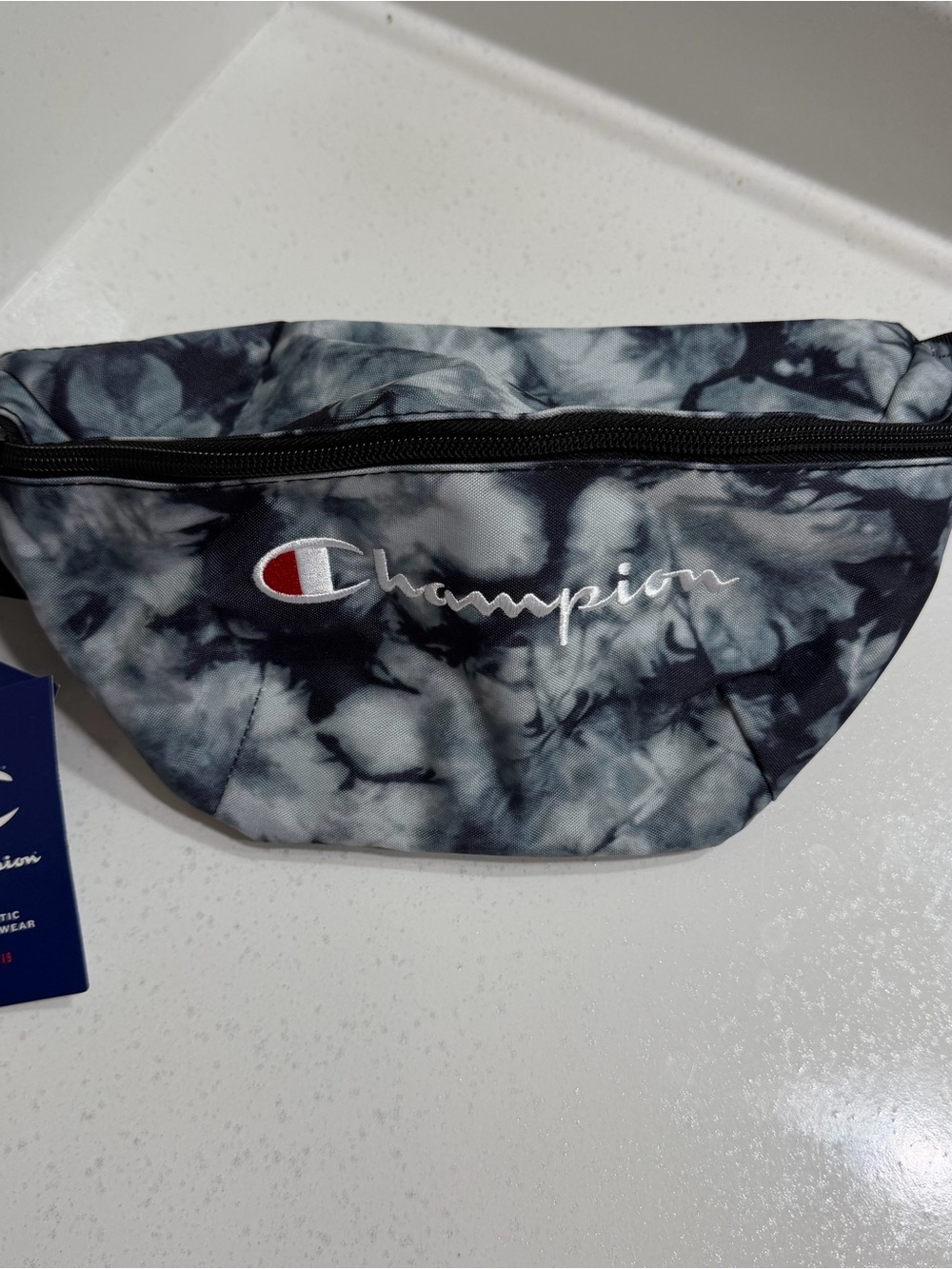 Champion Black & White Tie-Dye Fanny Pack